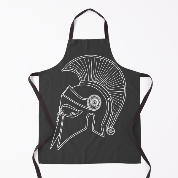 Item preview, Greek Roman helmet in a white outlne and dark grey background designed and sold by SueKnox.