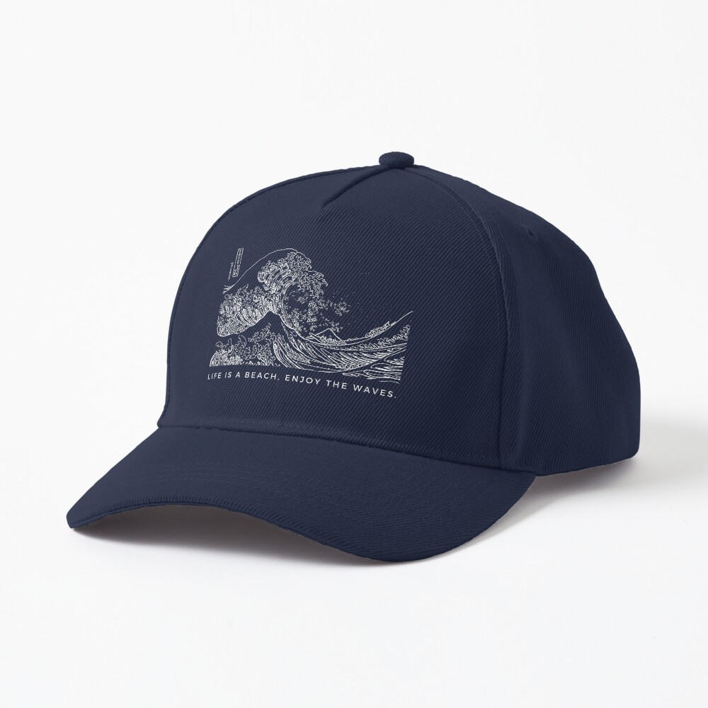 Life is a Beach Enjoy The Waves, The Great Wave Off Kanagawa Classic Japan Art Cap
