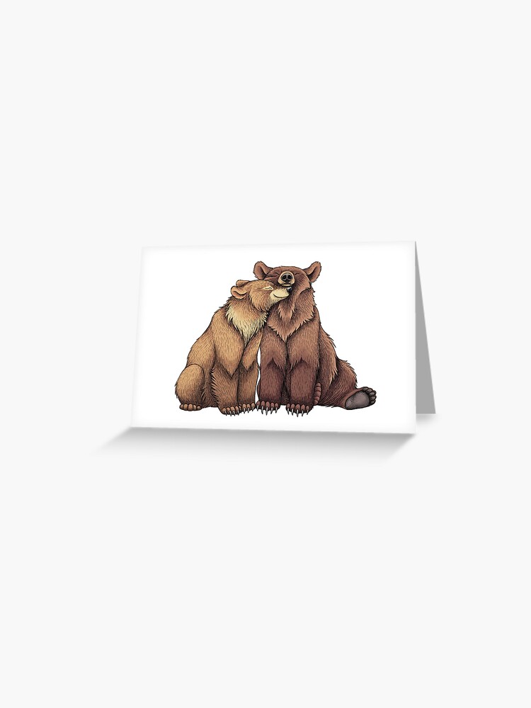 Thumbnail 1 of 2, Greeting Card, Bear Couple designed and sold by lyndseygreen.