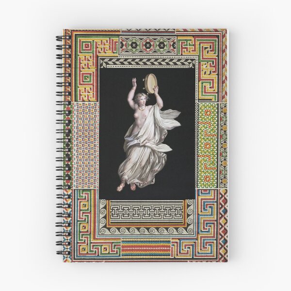 Item preview, DANCING MAENAD HOLDING TIMBREL WITH BELLS ,ANTIQUE ROMAN PAINTING WITH POMPEII MOSAICS PATCHWORK  designed and sold by BulganLumini.