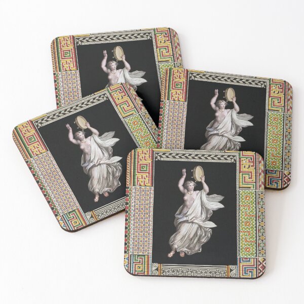 Item preview, DANCING MAENAD HOLDING TIMBREL WITH BELLS ,ANTIQUE ROMAN PAINTING WITH POMPEII MOSAICS PATCHWORK  designed and sold by BulganLumini.