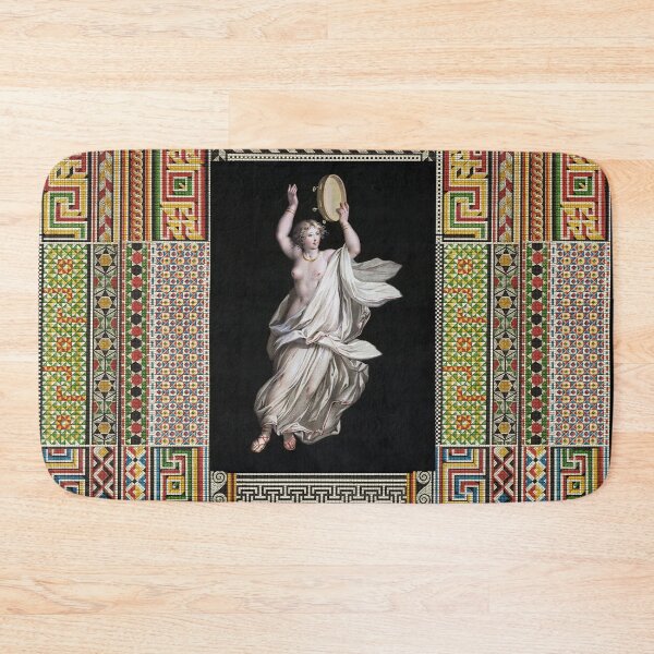 Item preview, DANCING MAENAD HOLDING TIMBREL WITH BELLS ,ANTIQUE ROMAN PAINTING WITH POMPEII MOSAICS PATCHWORK  designed and sold by BulganLumini.