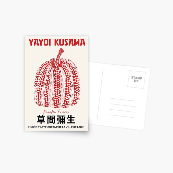 Yayoi Kusama Dancing Pumpkin yellow & black postcard