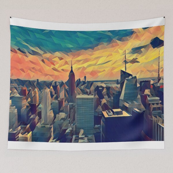 Artikelvorschau, New York Skyline - Low Poly Art - MM001LPAD1 entworfen und verkauft von MktngMultiverse.