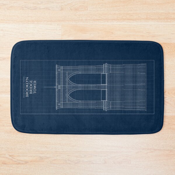 Item preview, Brooklyn Bridge Tower - (Navy Blueprint) designed and sold by BGALAXY.