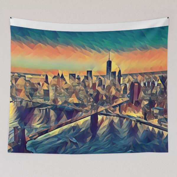 Artikelvorschau, New York Skyline - Low Poly Art - MM002LPAD1 entworfen und verkauft von MktngMultiverse.