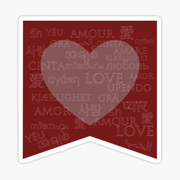 love-in-different-languages-red-sticker-for-sale-by-mkinartz-redbubble