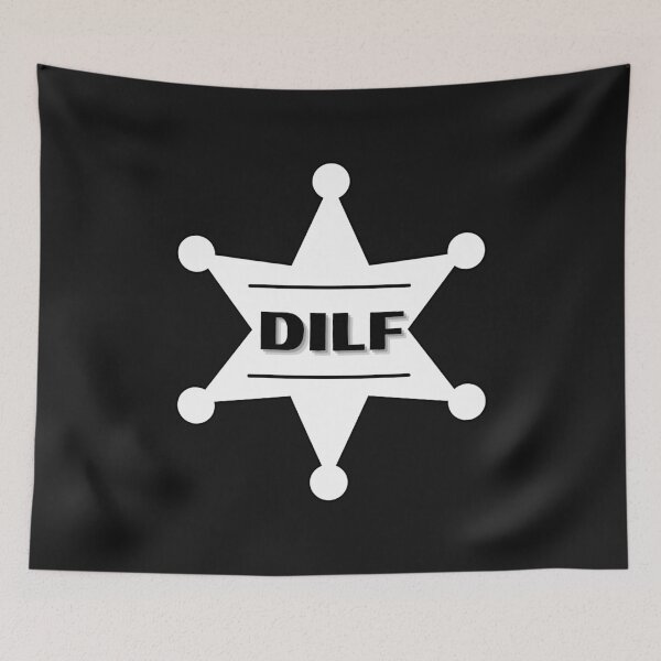 Item preview, DILF White badge - Hot Dad Badge designed and sold by CaitU.