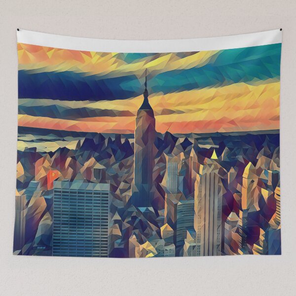 Artikelvorschau, New York Skyline - Low Poly Art - MM003LPAD1 entworfen und verkauft von MktngMultiverse.