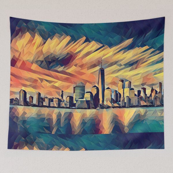 Artikelvorschau, New York Skyline - Low Poly Art - MM004LPAD1 entworfen und verkauft von MktngMultiverse.