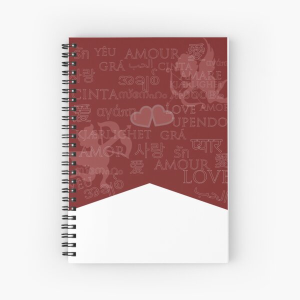Cahier A Spirale L Amour Dans Toutes Les Langues Cupidon Bleu Par Mkinartz Redbubble