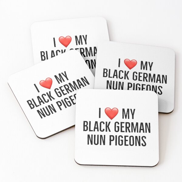Item preview, I love my black german nun pigeons designed and sold by Yviemakes.