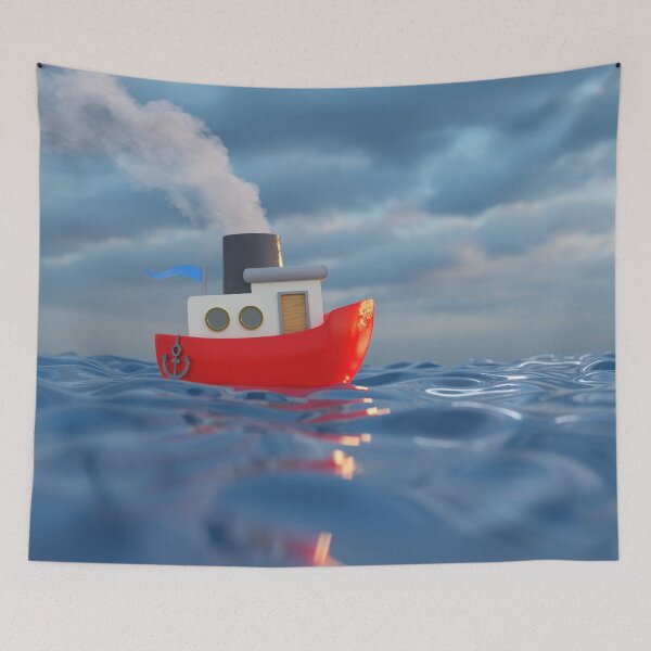 Item preview, cartoon ship sailing on the sea 2 designed and sold by Mike Kiev art.