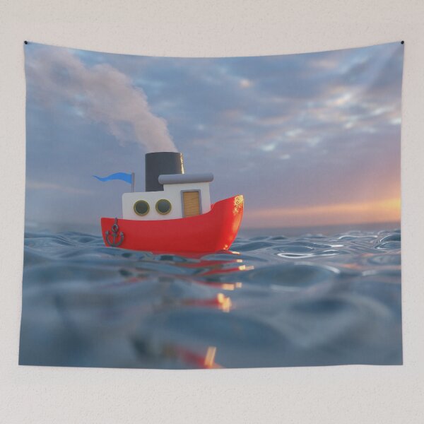 Item preview, cartoon ship sailing on the sea 3 designed and sold by Mike Kiev art.