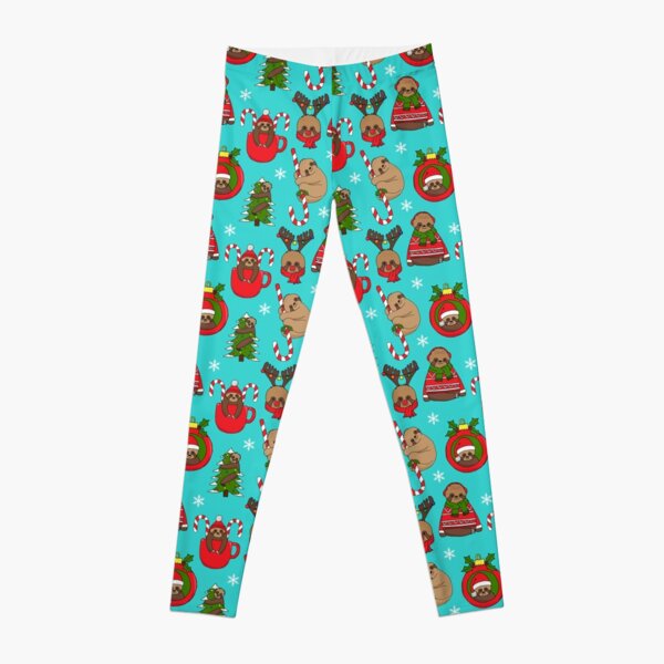 Christmas Sloths Cute Holiday Characters Leggings