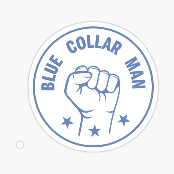 "Blue collar man sticker" Sticker for Sale by fiskooriginal Redbubble