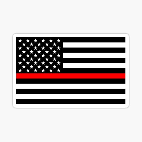 Firefighters Red Line US Flag Sticker