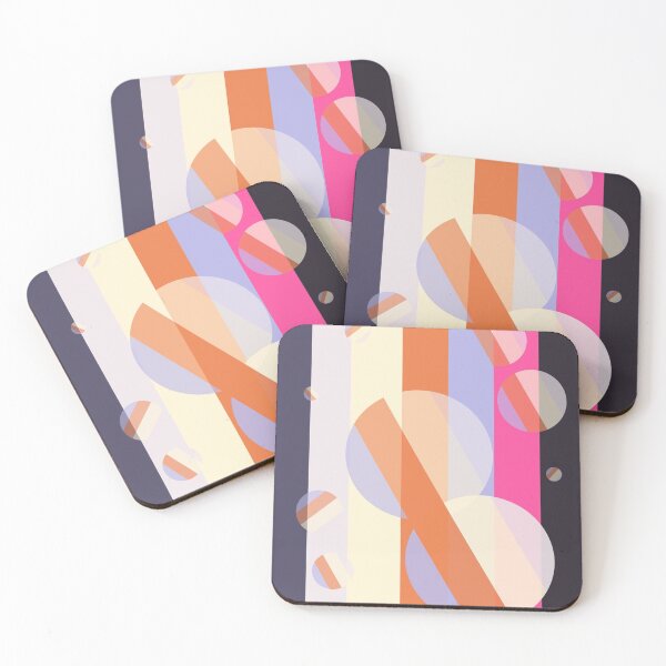 Item preview, Circle and Stripes, colorful stripes pattern with harmonized lavender and cornsilk designed and sold by davidscohen.