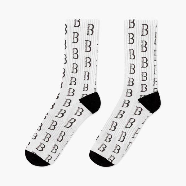 Item preview, B Botanical Monogram Black and White designed and sold by Pavnud.