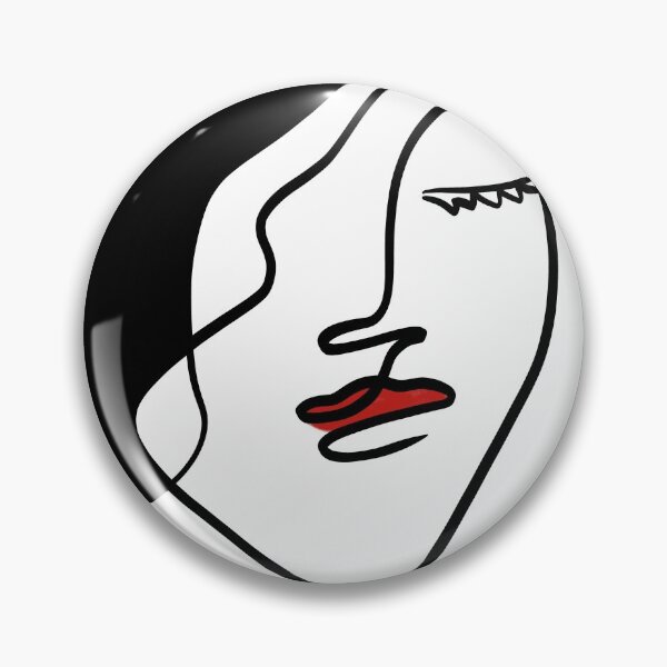 Item preview, Women face single line art-red and black  designed and sold by Tanuja  Sharma.