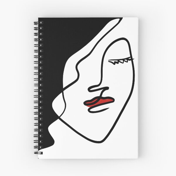 Item preview, Women face single line art-red and black  designed and sold by Tanuja  Sharma.