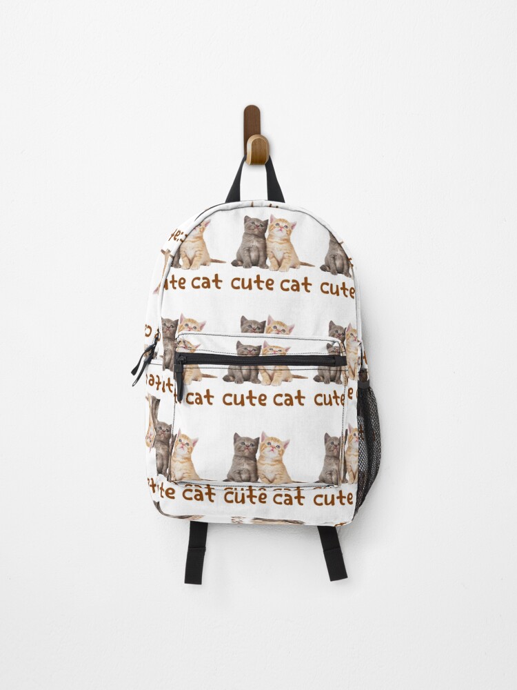Thumbnail 1 of 3, Backpack, cute cat designed and sold by RONYON.