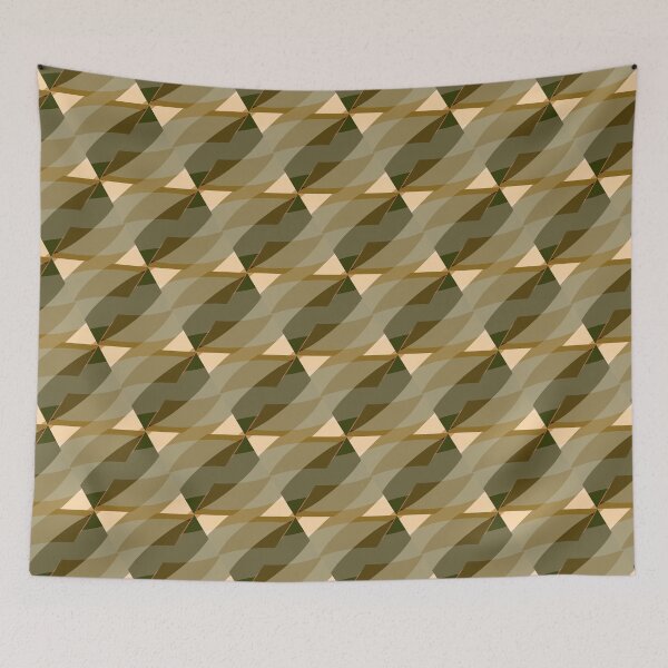 Item preview, Feminine Geometric Pattern in Soft Hues of Sage Green, Soft Orange, and Cream designed and sold by cozycaroline.