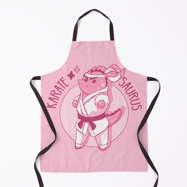 Item preview, The kawaii Karatesaurus (kaearte & dinosaur) Pink Background designed and sold by MinimalAnGo.