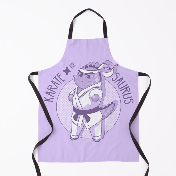 Item preview, The kawaii Karatesaurus (kaearte & dinosaur) on a pastel purple background designed and sold by MinimalAnGo.