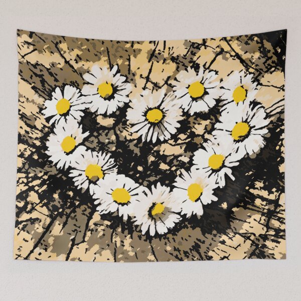 Item preview, White Daisy Flower Heart Illustration designed and sold by JoyforU.