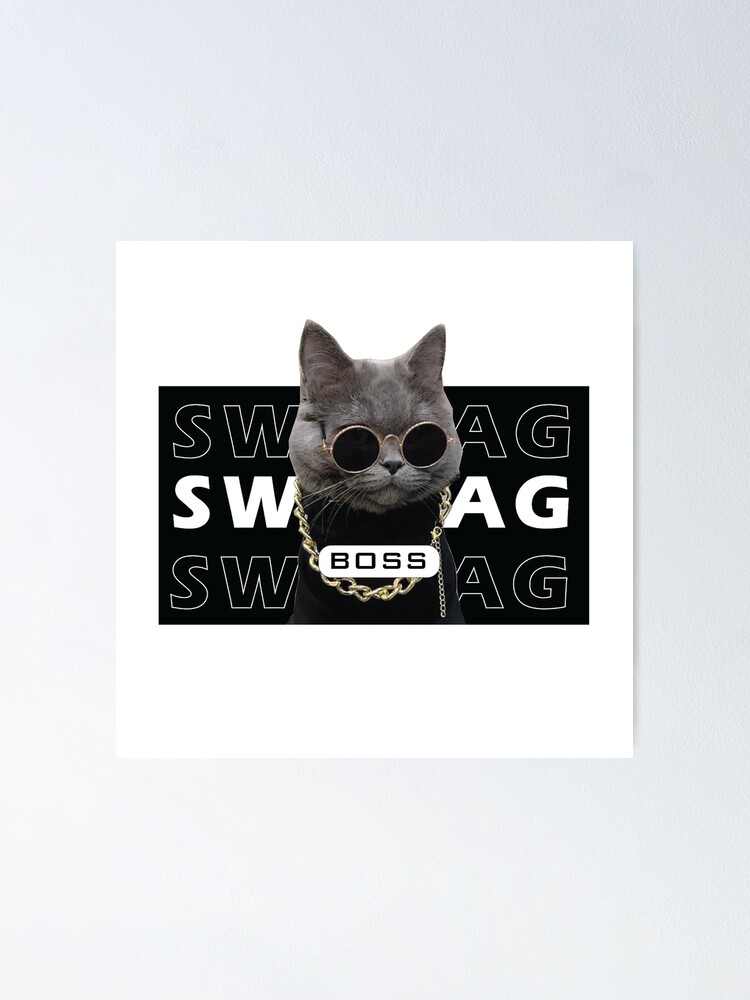 "Swag Cat Trendy, Meme" Poster for Sale by lux2442 Redbubble