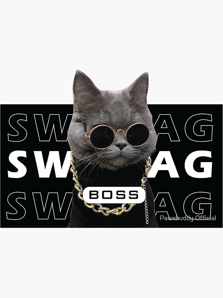 "Swag Cat Trendy, Meme" Sticker for Sale by lux2442 Redbubble