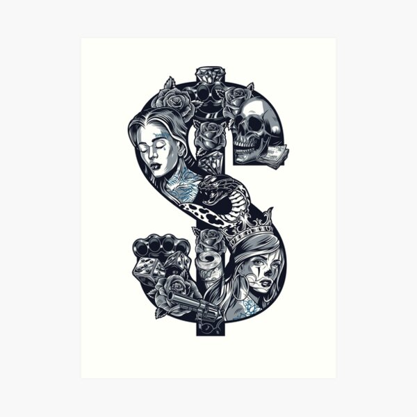 "chicano style tattoo Art work" Art Print for Sale by GojoSenko