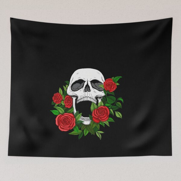 Item preview, skull with roses designed and sold by Pequena00.