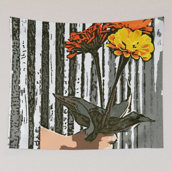 Item preview, Hand Holding Bunch Flowers Illustration designed and sold by JoyforU.