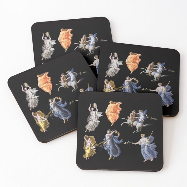 Item preview, DANCING MAENADS  AND CENTAUR ANTIQUE ROMAN MURAL PAINTINGS IN BLACK designed and sold by BulganLumini.