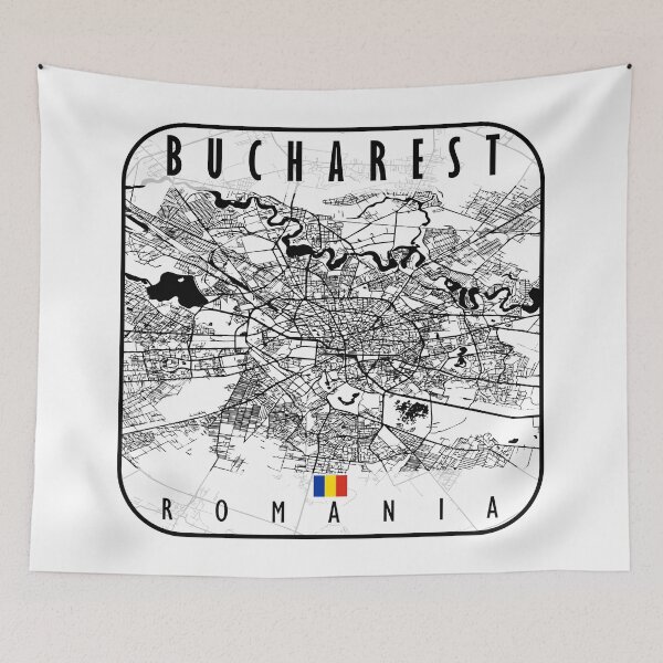 Item preview, Bucharest Map Romania designed and sold by hatimelhag.