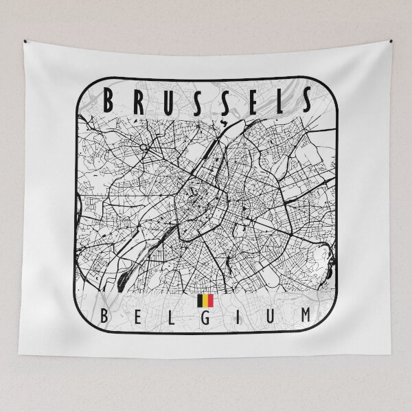 Item preview, Brussels Map Belgium designed and sold by hatimelhag.