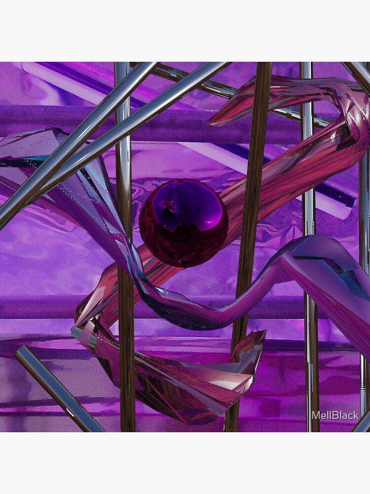 "Abstract 3D art Shapes" Sticker for Sale by MellBlack Redbubble