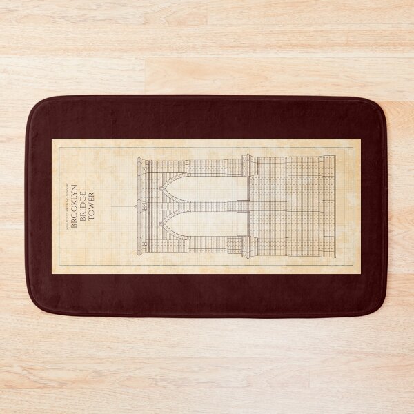 Item preview, Brooklyn Bridge Tower - (Old Blue Grid) Burgundy Color designed and sold by BGALAXY.
