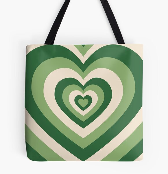 Green Heart Large Tote Bag