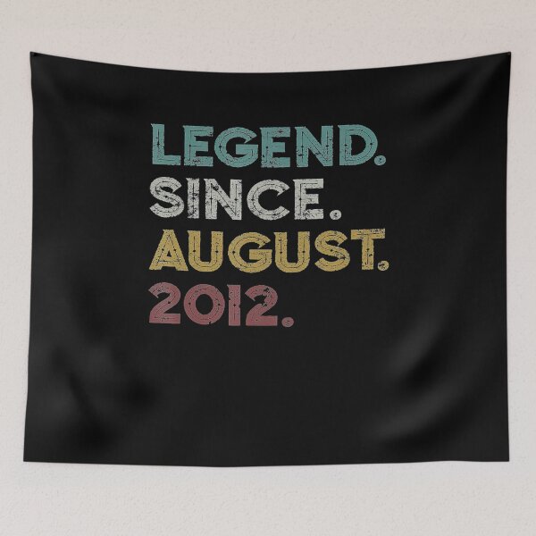 Item preview, Distressed Retro Legend Since August 2012 Boy Girl 9th Bday T-Shirt  designed and sold by sherriwester.