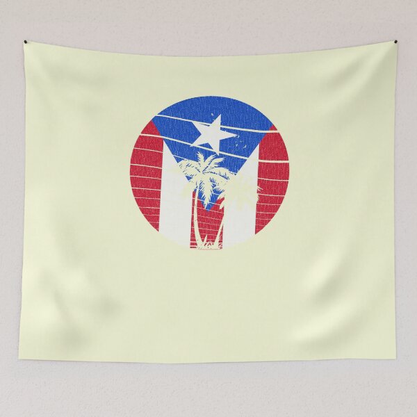 Item preview, Vintage style Puerto Rican Flag Retro Sunset Palm Tree designed and sold by ETIndustries.