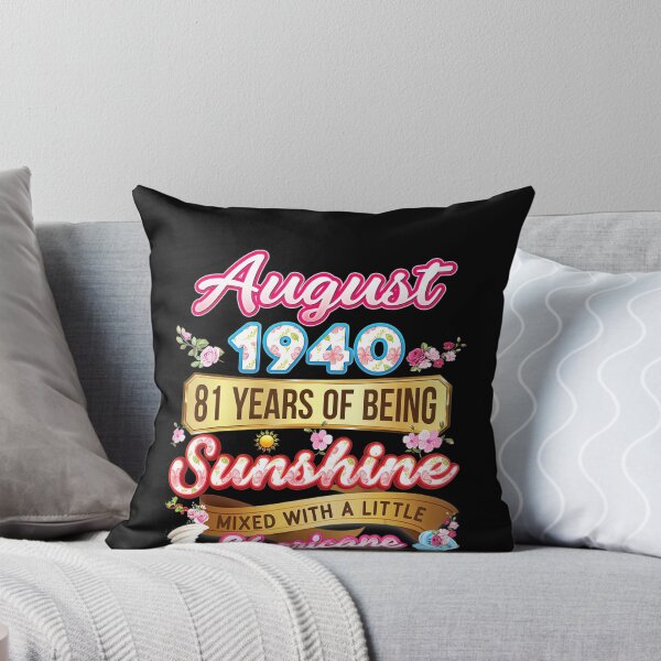 Aperçu de l'œuvre Fabriqué en août 1940 Fille 81 ans 81e anniversaire T-shirt Sunshine créée et vendue par gafastore.