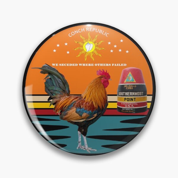 Item preview, Key West Rooster Conch Republic Southernmost Point Sunset Black BG designed and sold by KeysTreasures.