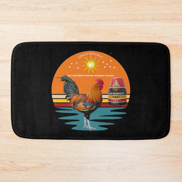Item preview, Key West Rooster Conch Republic Southernmost Point Sunset Black BG designed and sold by KeysTreasures.