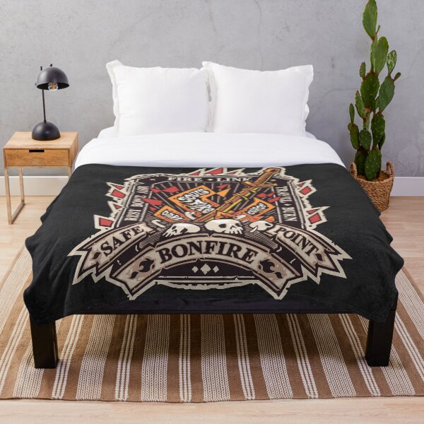Dark Bonfire Emblem with Curse Souls Color Throw Blanket