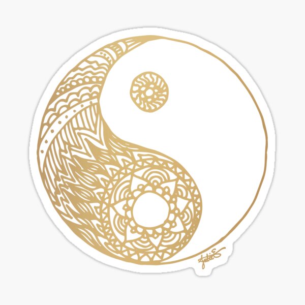 Gold Yin Yang Sticker