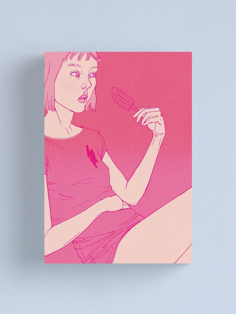 Alternate view of Girl eating an icecream on a hot day Canvas Print