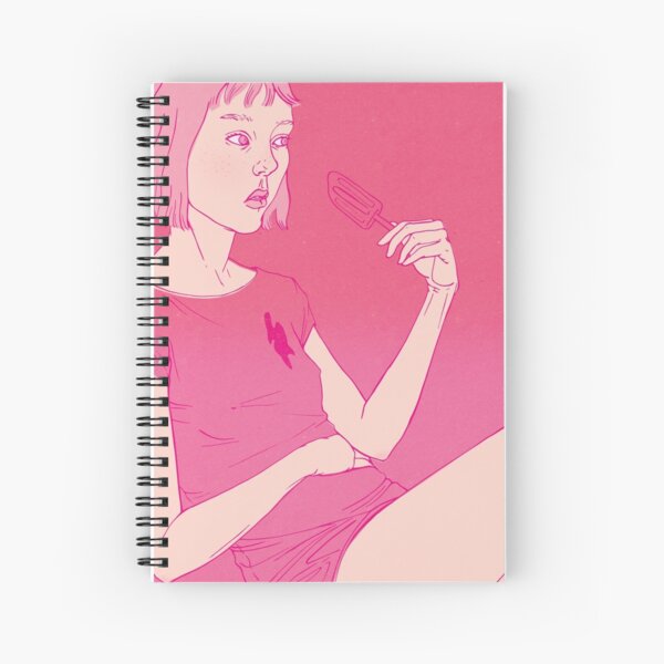 Girl eating an icecream on a hot day Spiral Notebook